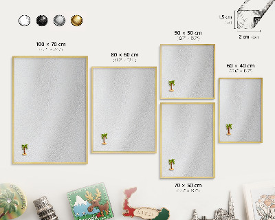 Magnettafel für Urlaubsmagnete in Goldrahmen Elegante Textur