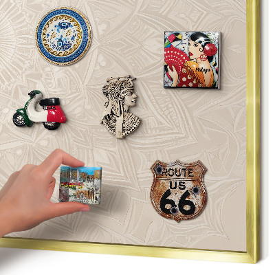 Magnettafel dekorativ bedruckt mit goldenem Rahmen Dekorative Mandala