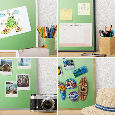 Magnettafel für Urlaubsmagnete in Goldrahmen Grüne Harmonie