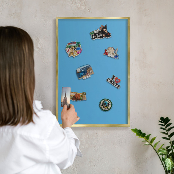 Magnettafel dekorativ bedruckt mit goldenem Rahmen Blaues Wasser
