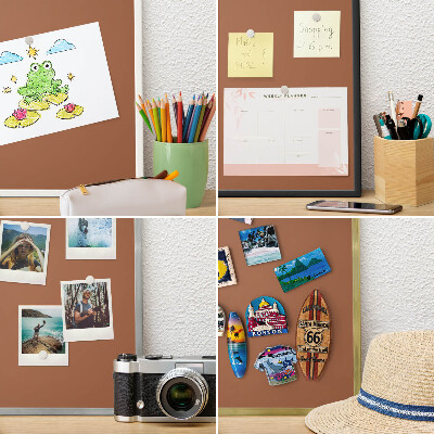 Magnettafel für Urlaubsmagnete in Goldrahmen Dunkelorange