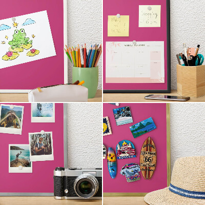 Magnettafel für Urlaubsmagnete in Goldrahmen Intensives Rosa