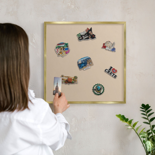 Magnettafel dekorativ bedruckt mit goldenem Rahmen Beige-Orange