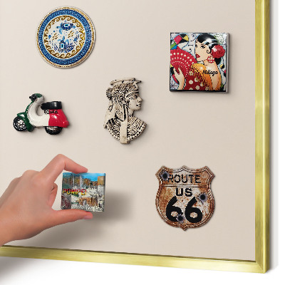 Magnettafel dekorativ bedruckt mit goldenem Rahmen Warmes Beige