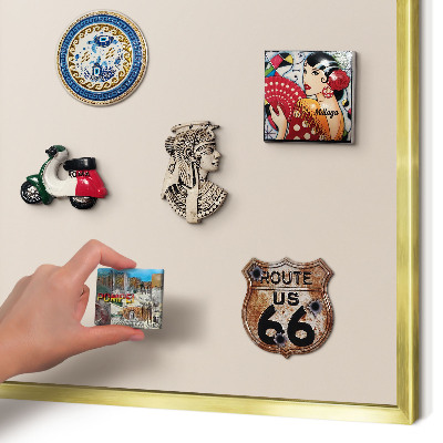 Magnettafel dekorativ bedruckt mit goldenem Rahmen Warmes Beige