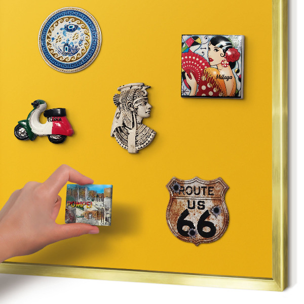 Magnettafel dekorativ bedruckt mit goldenem Rahmen Leuchtendes Orange