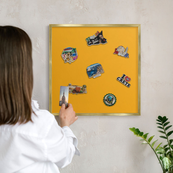 Magnettafel dekorativ bedruckt mit goldenem Rahmen Leuchtendes Orange