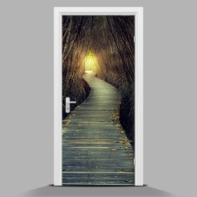 Tür Folie Die Straße im Dschungel