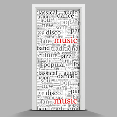 Selbstklebende Türposter Typografie