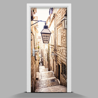 Türtapete selbstklebend Altstadtstraße