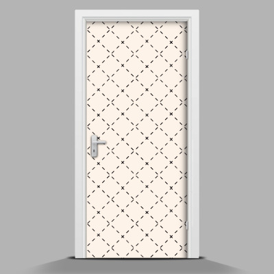 Türtapete selbstklebend Gestrichelte Quadrate