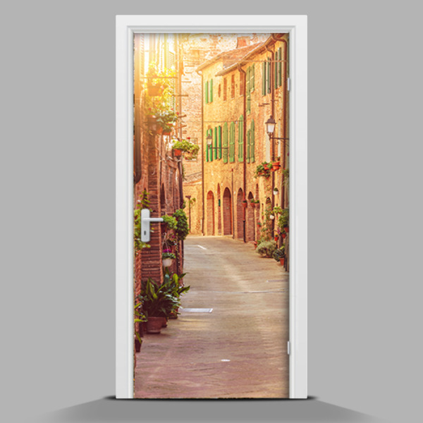 Türaufkleber Römische Straße am Morgen