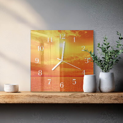 Wanduhr quadratisch Sonnig
