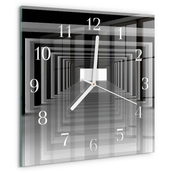 Wanduhr quadratisch 3D-Tunnel