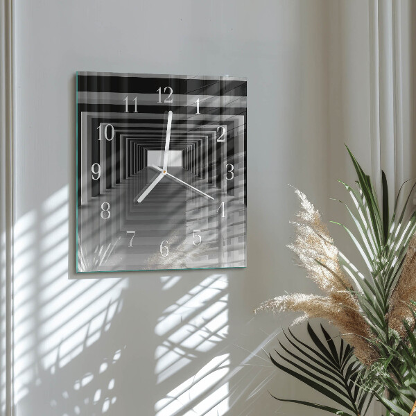 Wanduhr quadratisch 3D-Tunnel