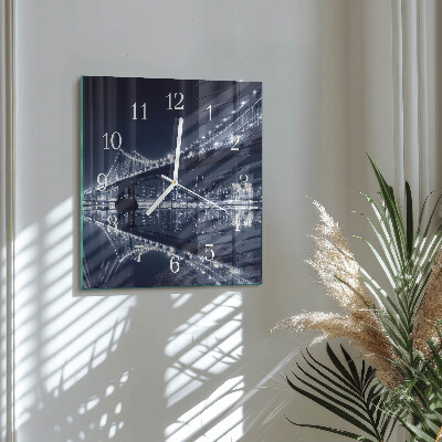 Wanduhr quadratisch Brücke