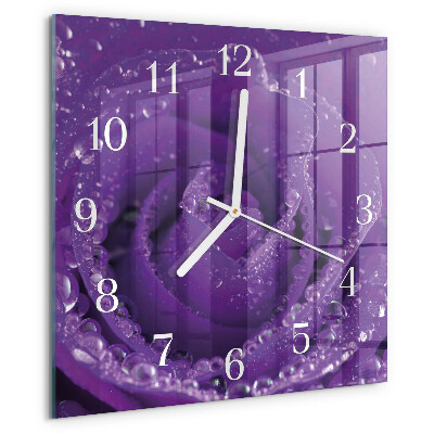 Wanduhr quadratisch Rose