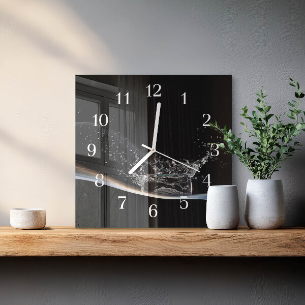 Wanduhr quadratisch Wasser