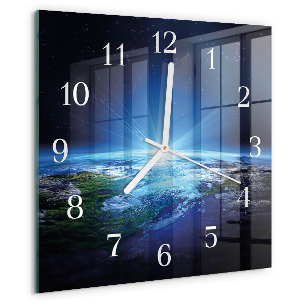 Wanduhr quadratisch Das Universum der Erde