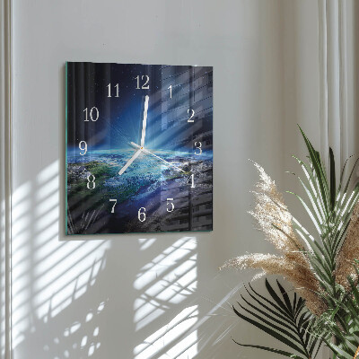 Wanduhr quadratisch Das Universum der Erde