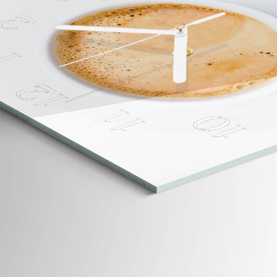 Wanduhr quadratisch Tasse Kaffee