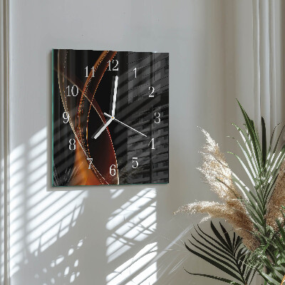 Wanduhr quadratisch Abstrakte Linien