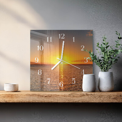 Wanduhr quadratisch Sonnenuntergang