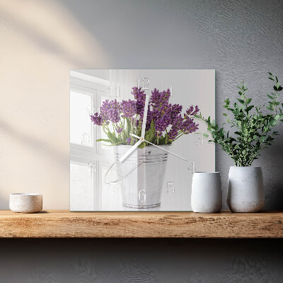 Wanduhr quadratisch Lavendel