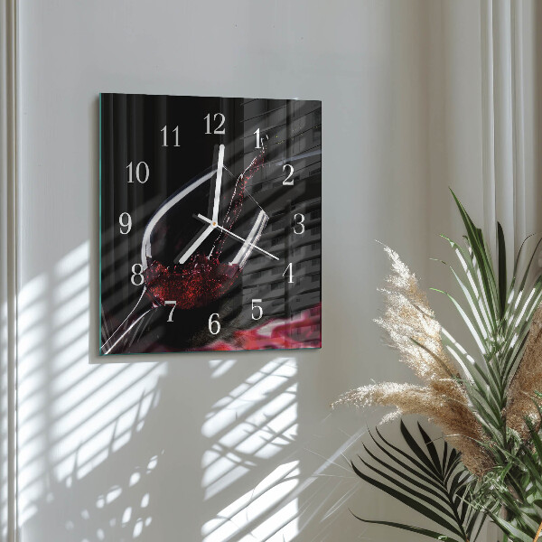 Wanduhr quadratisch Wein