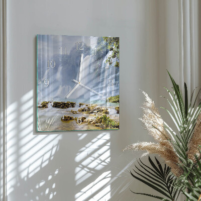 Wanduhr quadratisch Wasserfall