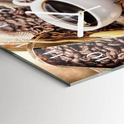 Wanduhr quadratisch Kaffee