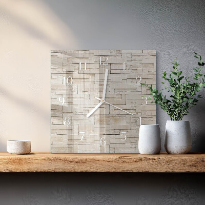 Wanduhr quadratisch Steinmauer