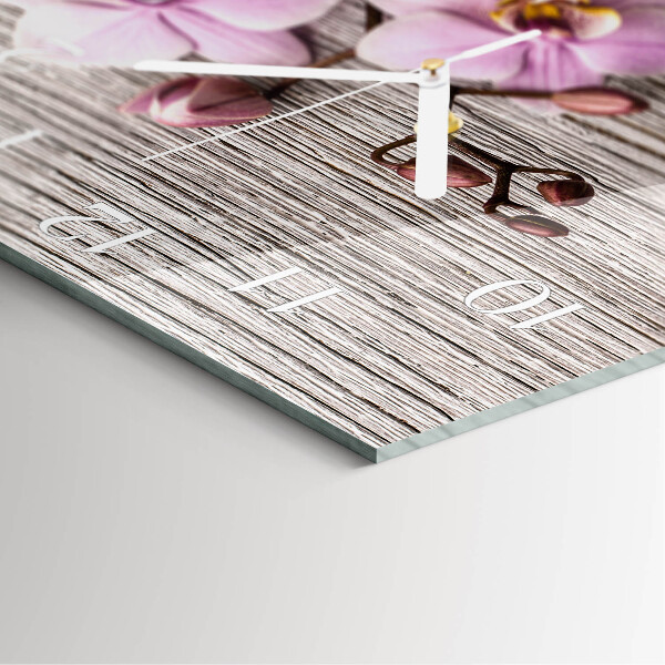 Wanduhr quadratisch Orchidee