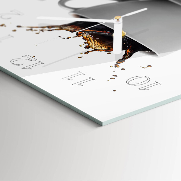 Wanduhr quadratisch Kaffee