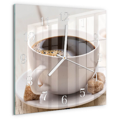 Wanduhr quadratisch Kaffee