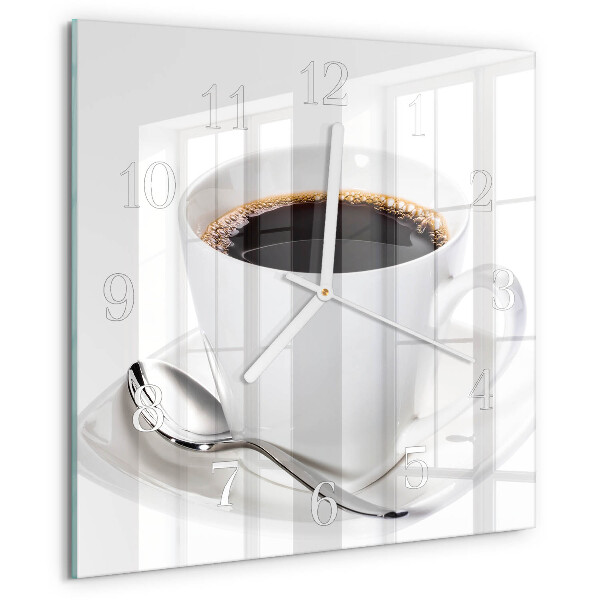 Wanduhr quadratisch Kaffee