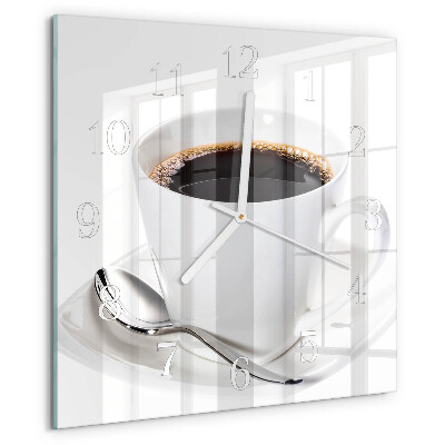 Wanduhr quadratisch Kaffee