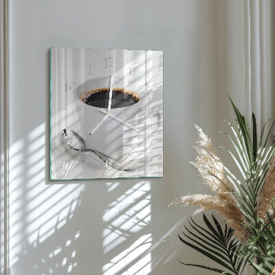 Wanduhr quadratisch Kaffee