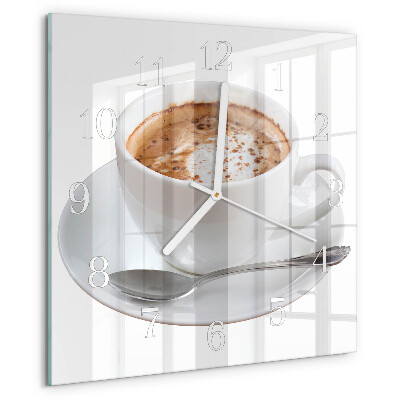 Wanduhr quadratisch Kaffee