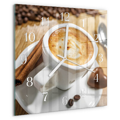 Wanduhr quadratisch Kaffee
