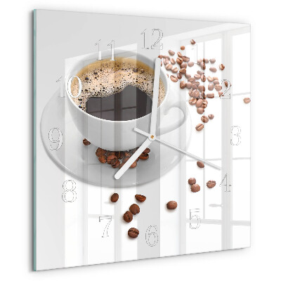 Wanduhr quadratisch Kaffee