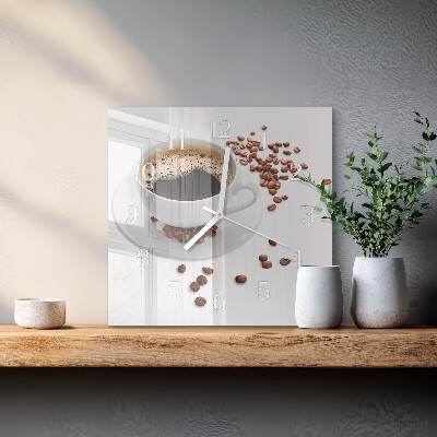 Wanduhr quadratisch Kaffee