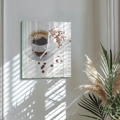 Wanduhr quadratisch Kaffee