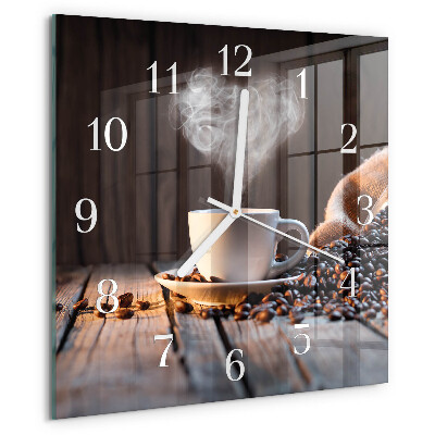 Wanduhr quadratisch Kaffeeliebe
