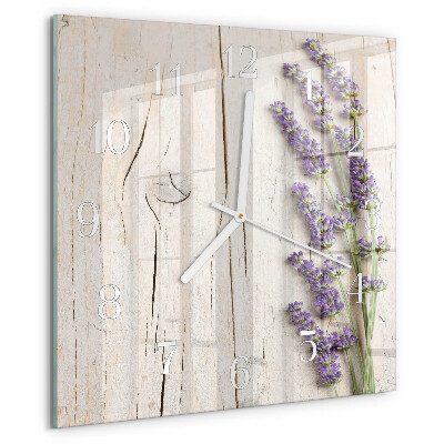Wanduhr quadratisch Lavendel
