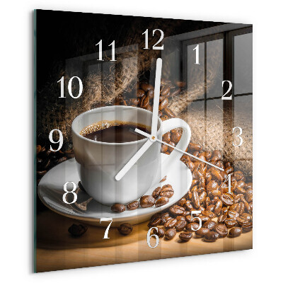 Wanduhr quadratisch Kaffee