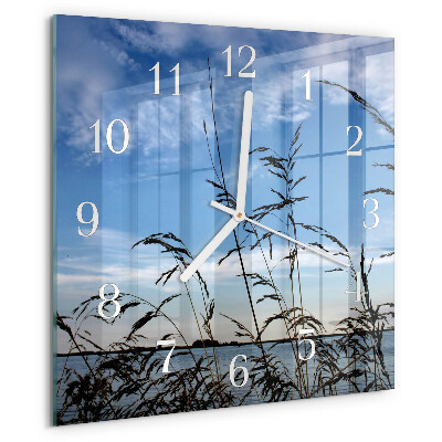 Wanduhr quadratisch Gras
