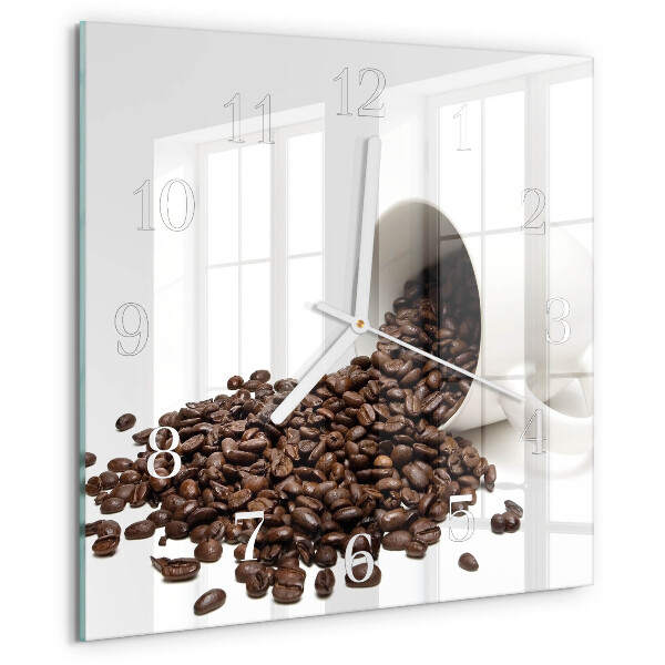 Wanduhr quadratisch Tasse Kaffee