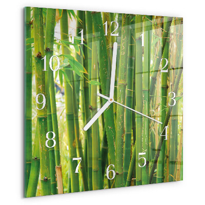 Wanduhr quadratisch Bambuspflanze