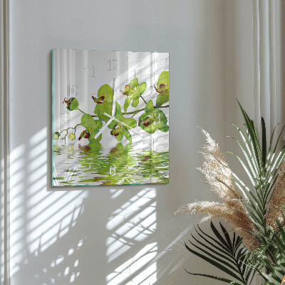 Wanduhr quadratisch Orchidee